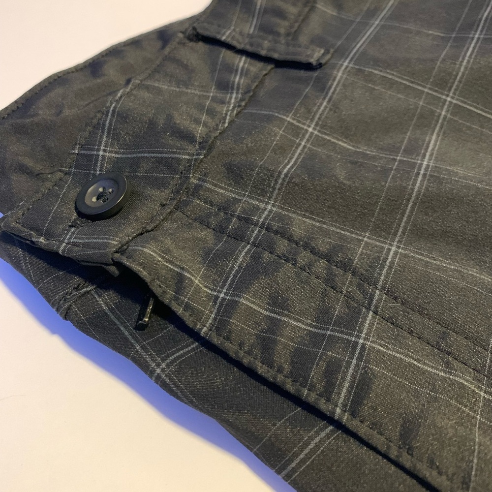 Champion Men's 36W Duo Dry Golf Shorts Black and Gray Plaid Belt loops size 36